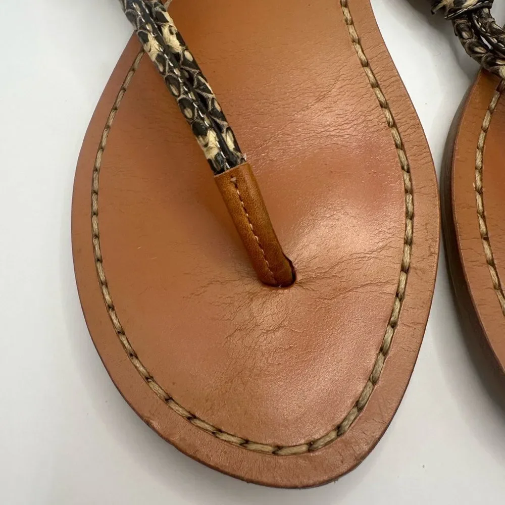 Coach Clarkson women,Snake print, Roccia Ginger thong Sandal Size 6